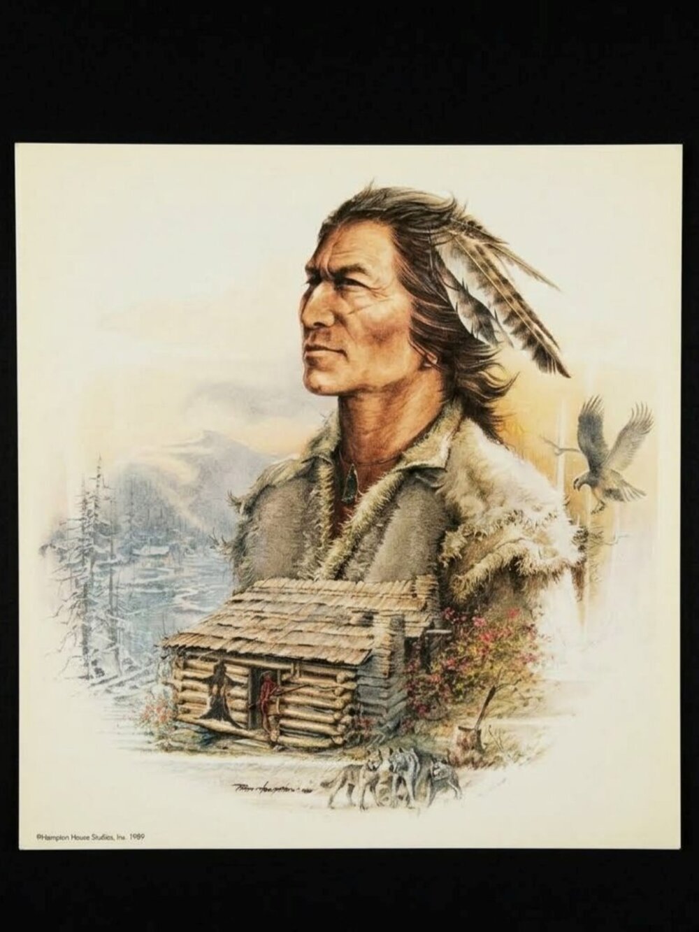 Ben Hampton Original Print Hiskyteehee Five Killer Native American Cherokee 1989